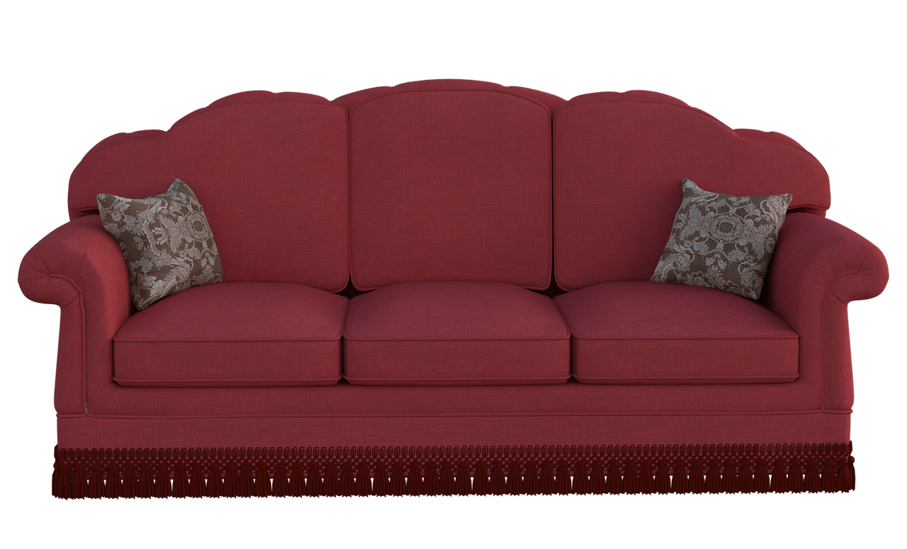 two cushions on a sofa