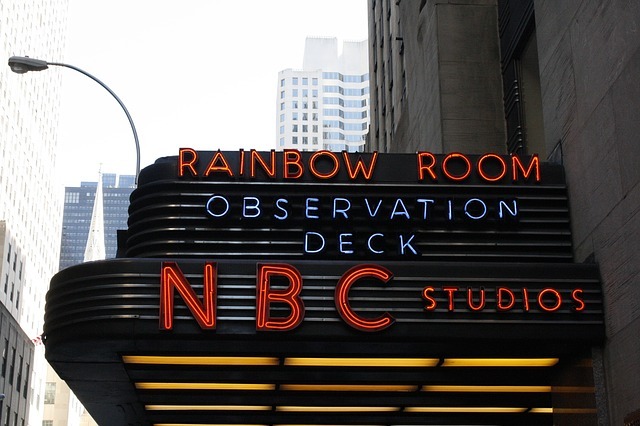 NBC studios building, NBC studios sign