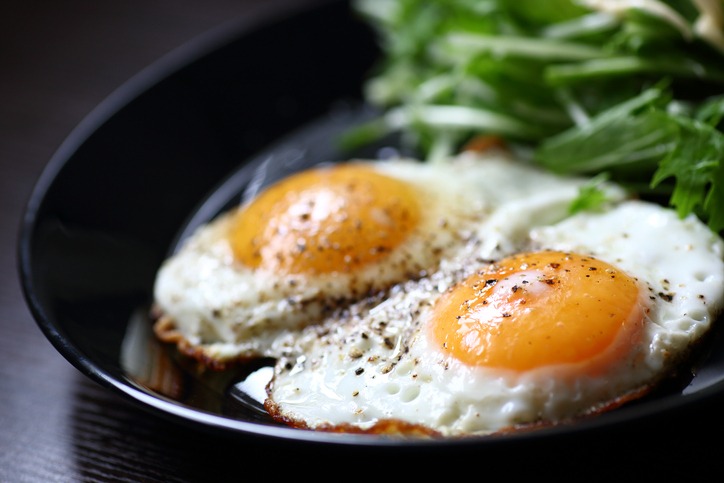 Close-up of fried egg for breakfast