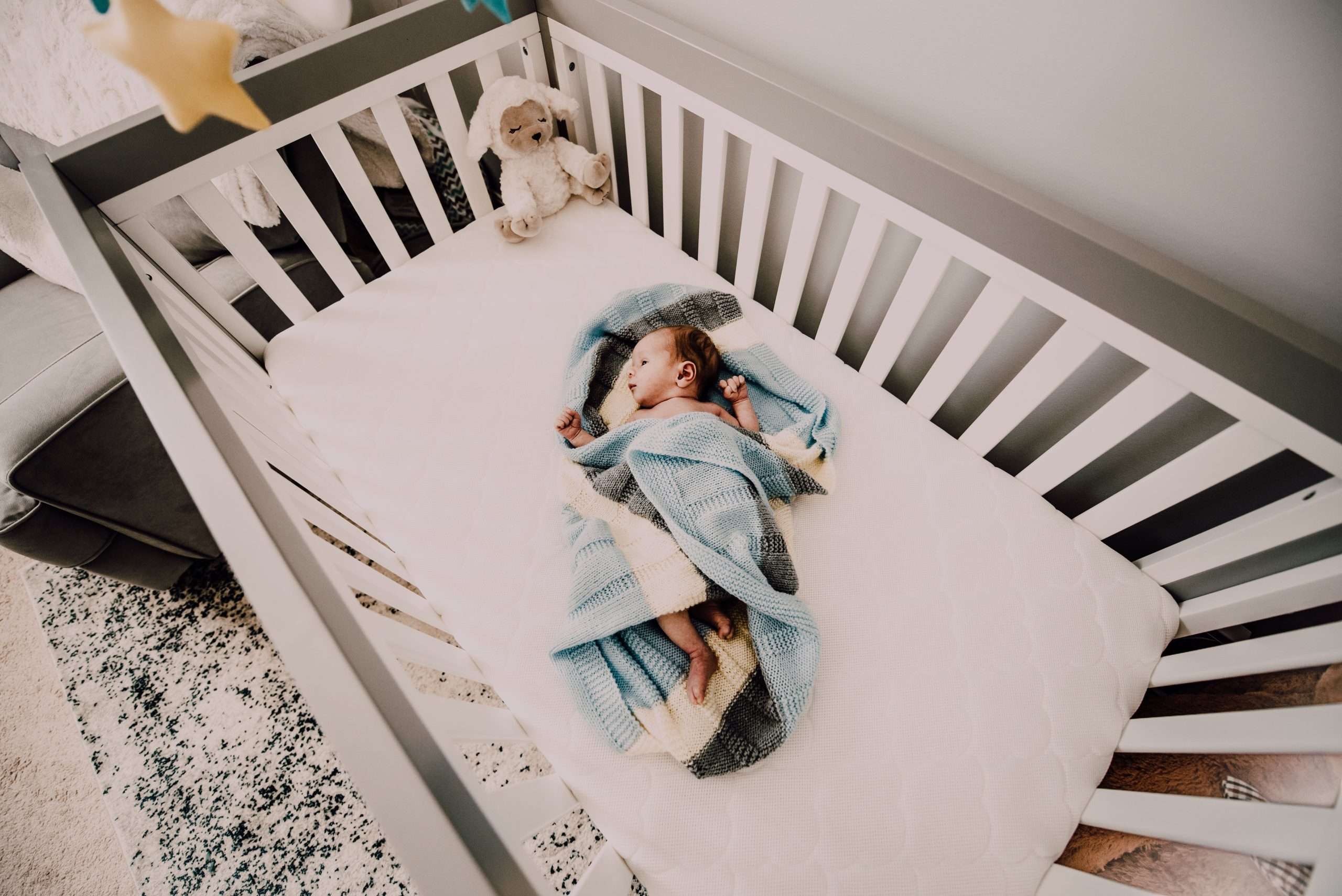 Baby in a blue blanket