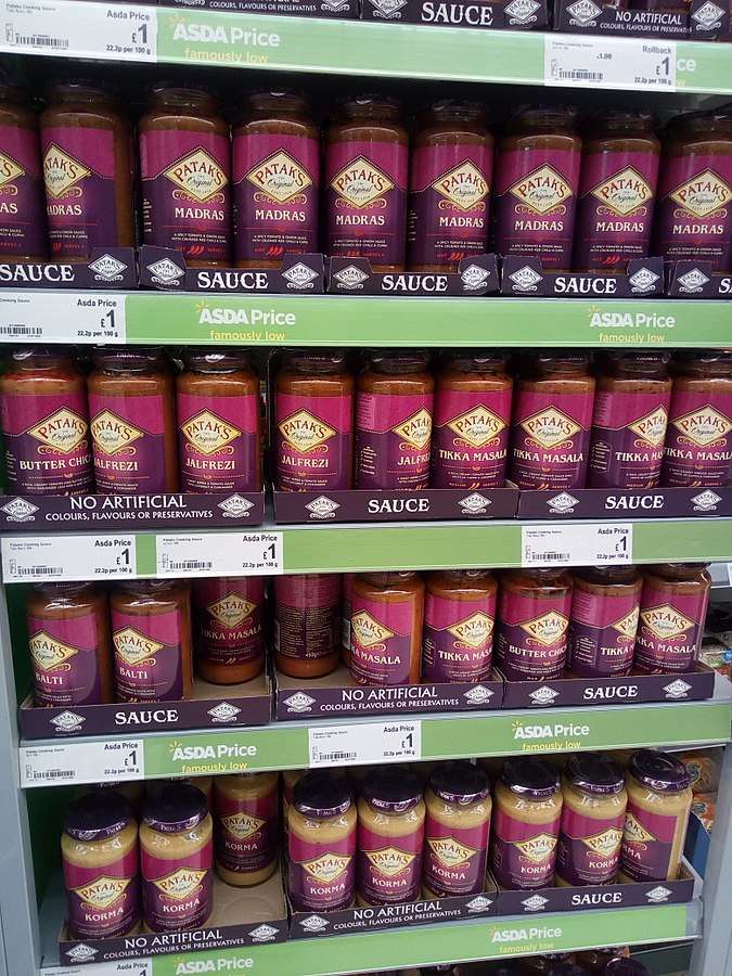 Indian curry paste in a UK supermarket