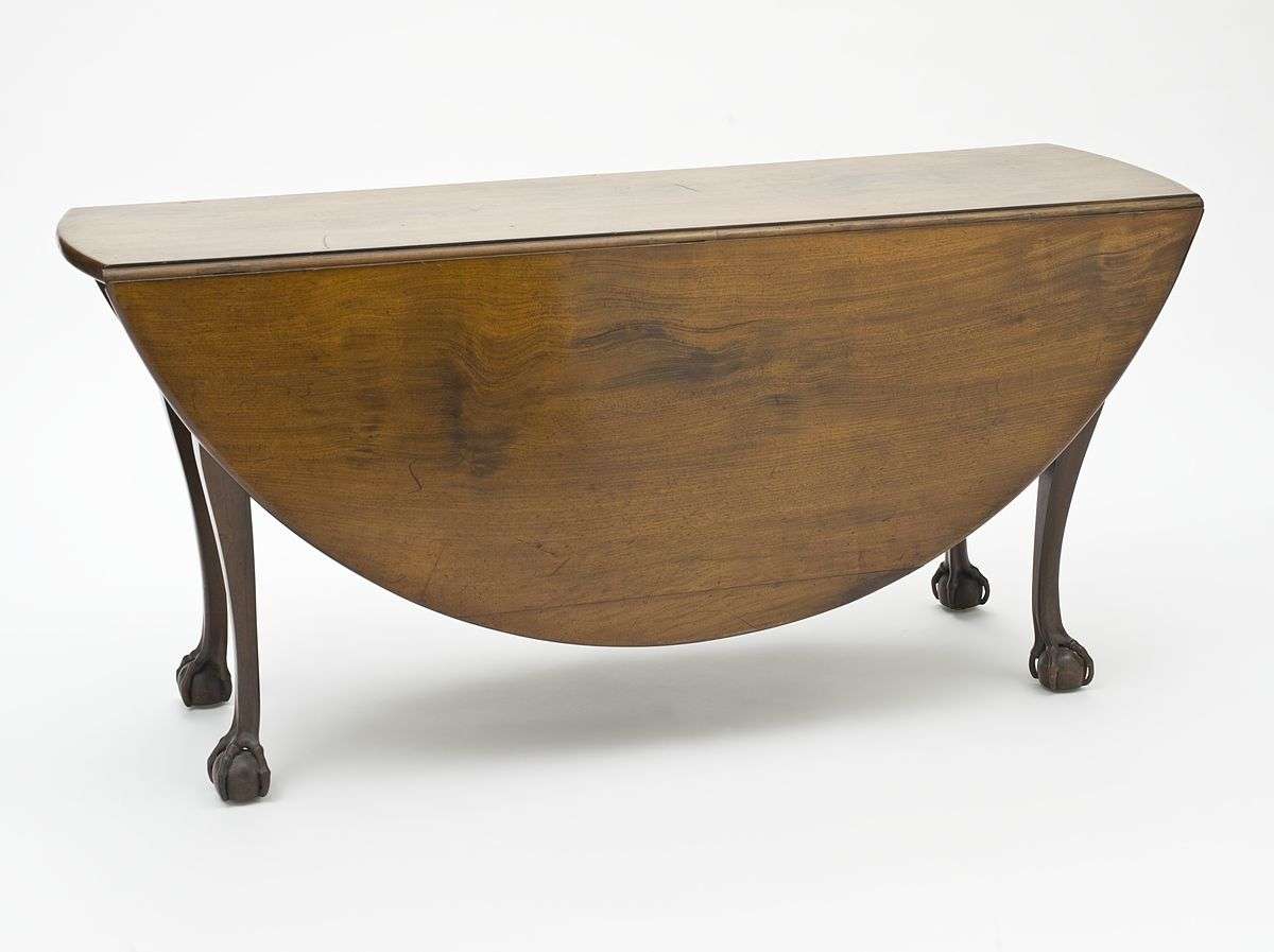 Oval drop-leaf dining table, built 1765-1785, and in the Decorative Arts and Design collection of the Los Angeles County Museum of Art