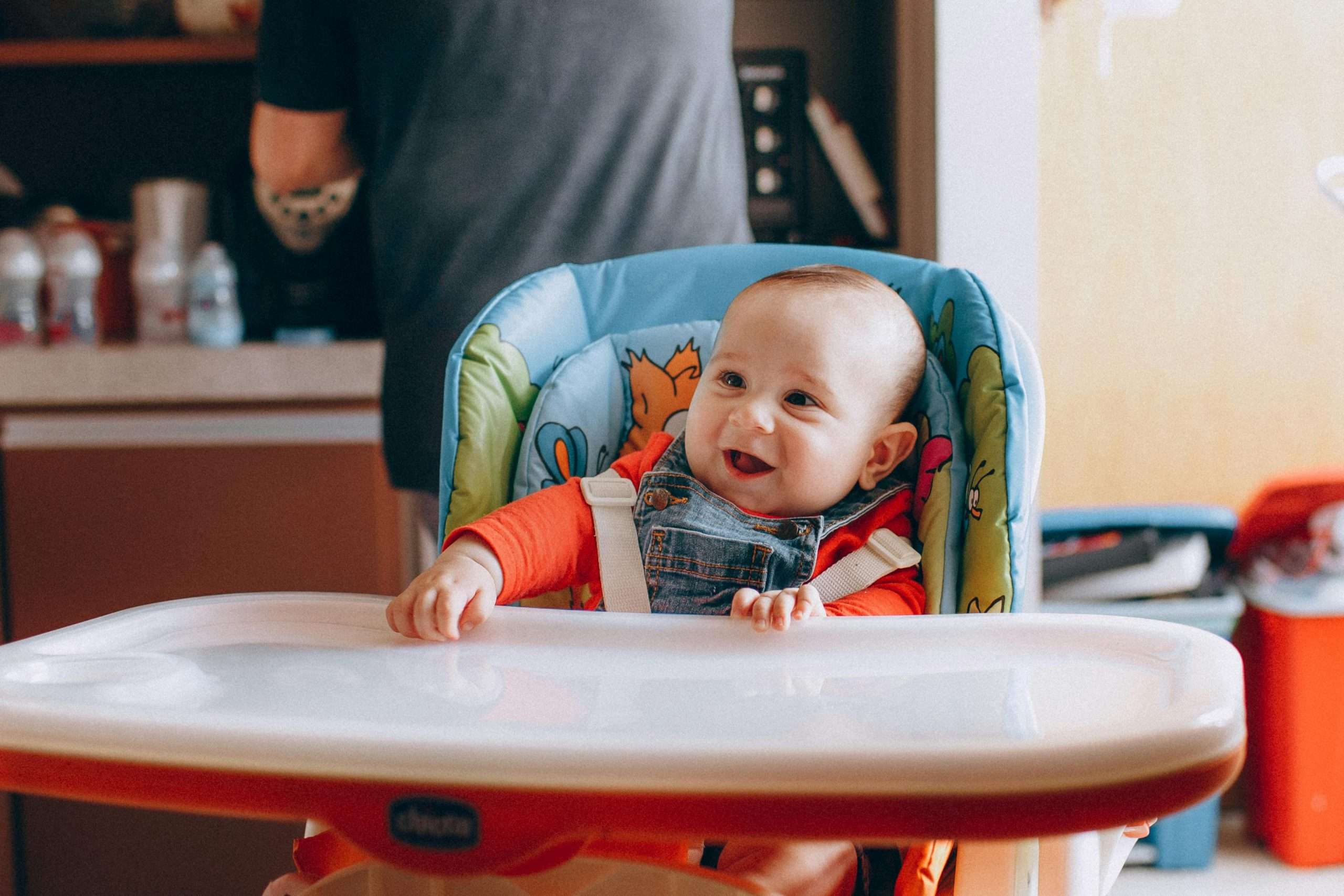happy smiling little kid in the kitchen
