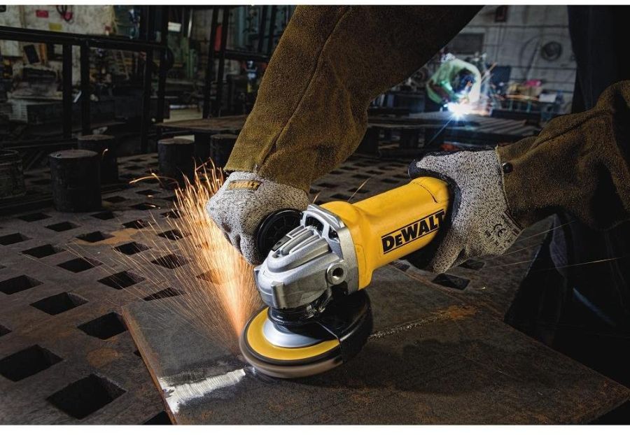 a corded angle grinder from DeWalt