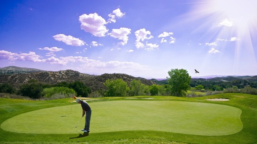 golf, sport, solo, sunset, outdoor